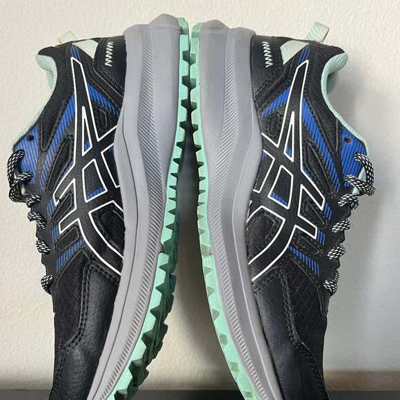 ASICS Womens Size 6 Running Shoes Black Soothing Sea Mint Trail Scout 2 - Picture 3 of 9